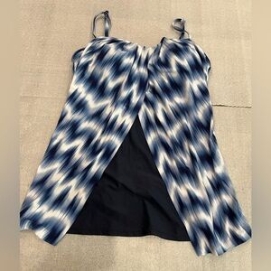 [US10]Miraclesuit Blue Waves Tankini Top